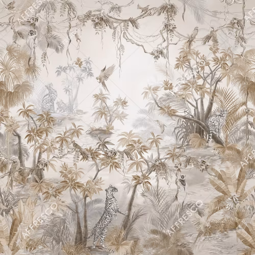 Панно Affresco Wallpaper Part 2 Wild Cats AF958-COL3 2x2,01 м
