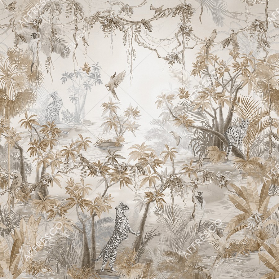 Панно Affresco Wallpaper Part 2 Wild Cats AF958-COL3 2x2,01 м