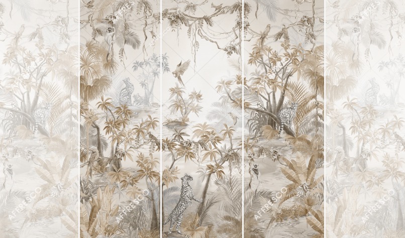 Панно Affresco Wallpaper Part 2 Wild Cats AF958-COL3 2x2,01 м