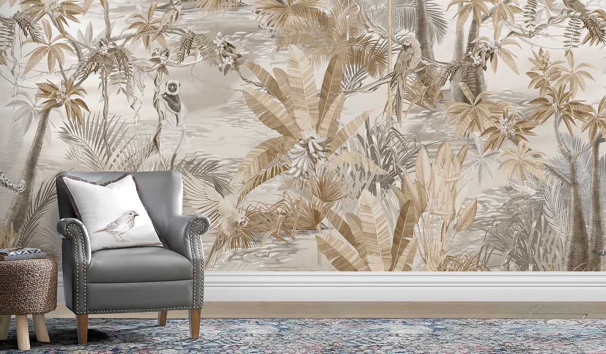 Панно Affresco Wallpaper Part 2 Wild Cats AF958-COL3 2x2,01 м фото в интерьере