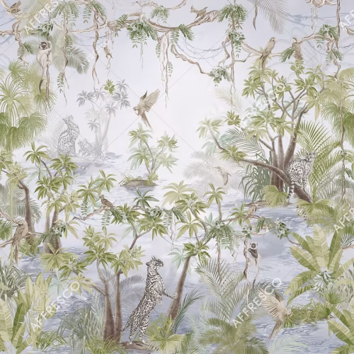 Панно Affresco Wallpaper Part 2 Wild Cats AF958-COL4 2x2,01 м