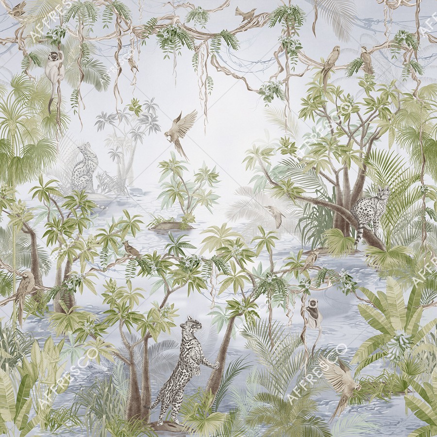 Панно Affresco Wallpaper Part 2 Wild Cats AF958-COL4 2x2,01 м