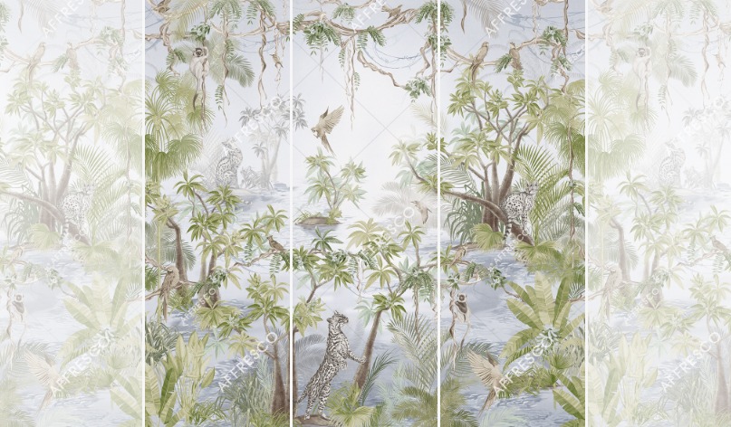 Панно Affresco Wallpaper Part 2 Wild Cats AF958-COL4 2x2,01 м