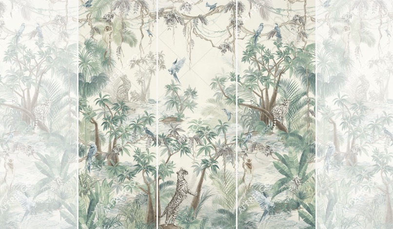 Панно Affresco Wallpaper Part 2 Wild Cats AF958-COL5 2x2,01 м