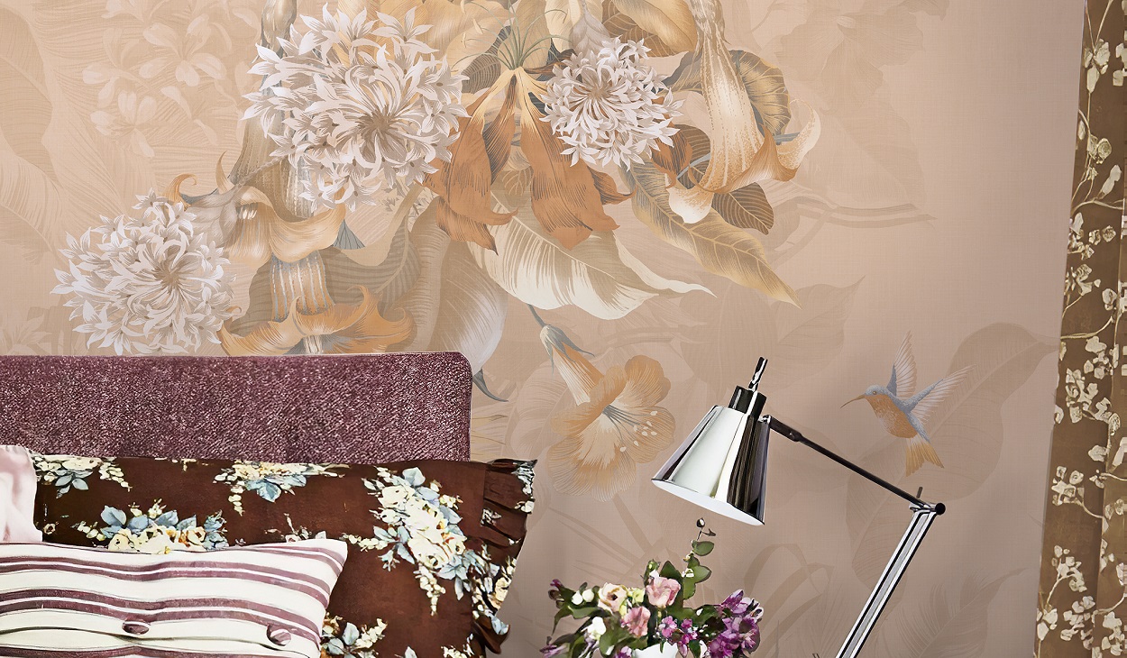 Панно Affresco Wallpaper Part 2 Paradise Bird AF962-COL3 2x2,01 м фото в интерьере