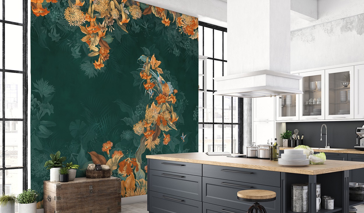 Панно Affresco Wallpaper Part 2 Paradise Bird AF962-COL4 2x2,01 м фото в интерьере