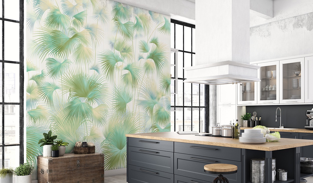 Панно Affresco Wallpaper Part 2 Livistona AF954-COL3 2x2,01 м фото в интерьере