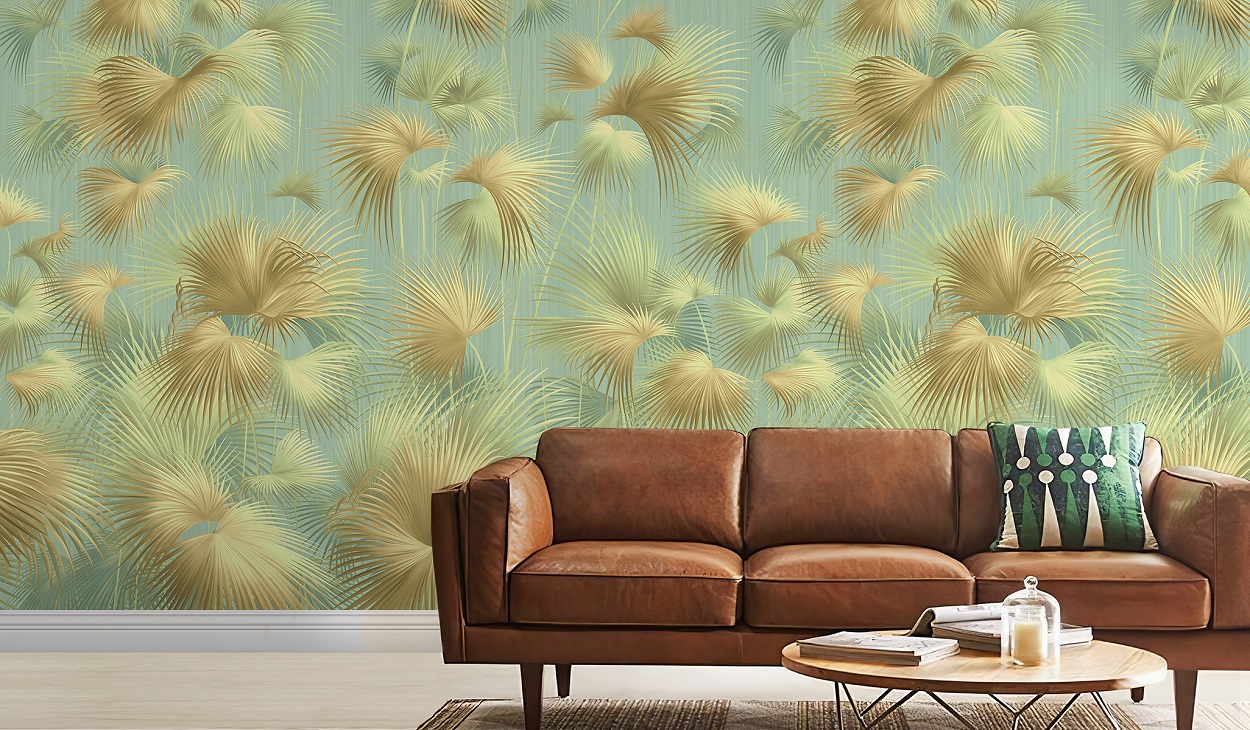 Панно Affresco Wallpaper Part 2 Livistona AF954-COL4 2x2,01 м фото в интерьере