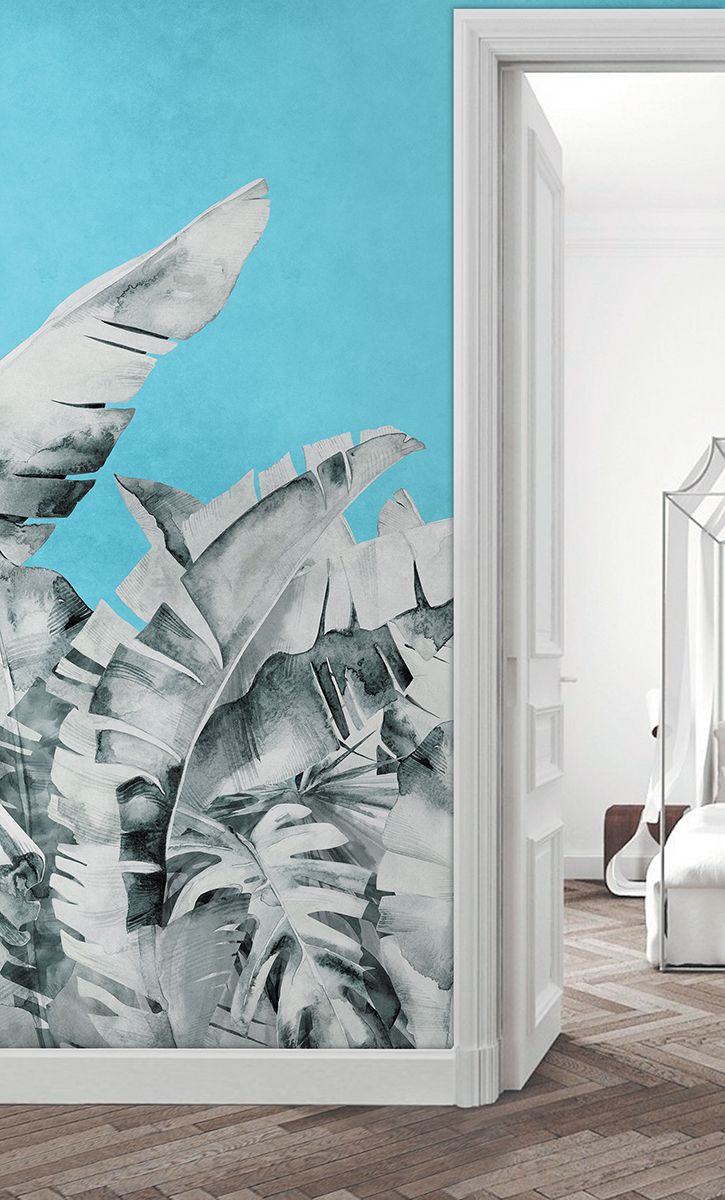 Панно Affresco Wallpaper Part 2 Large Palm Foliage AB131-COL2 2x2,01 м фото в интерьере