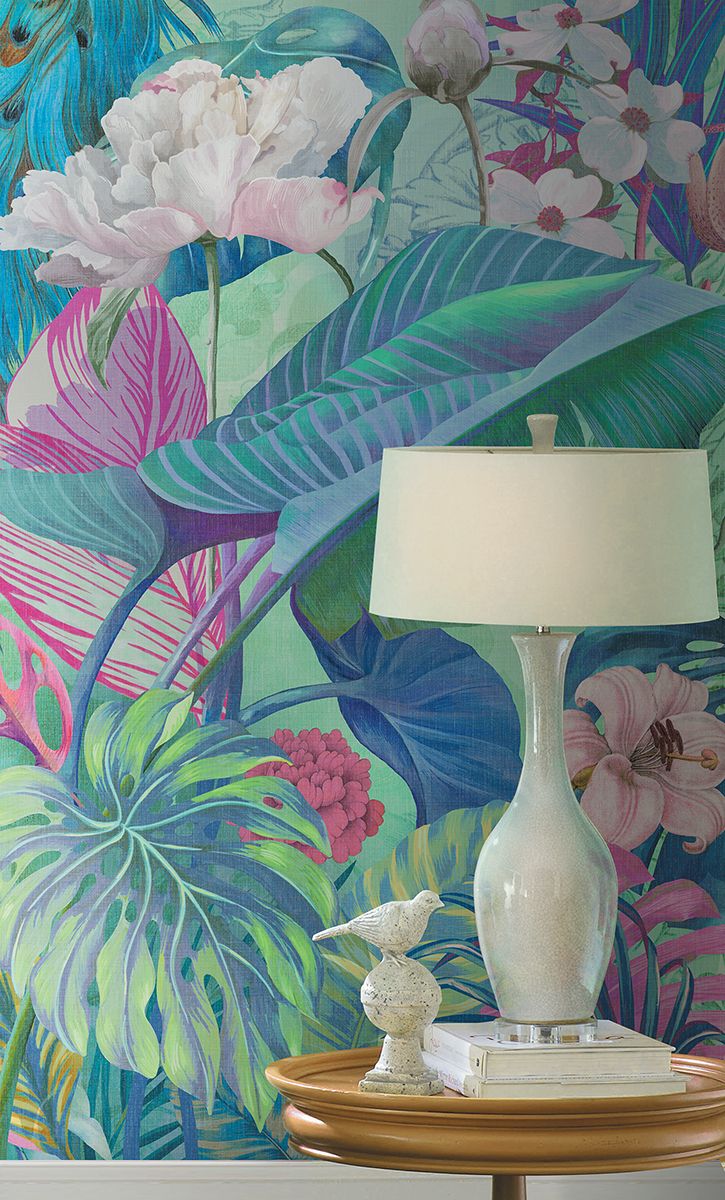 Панно Affresco Wallpaper Part 2 Peacock AB130-COL1 2x2,01 м фото в интерьере