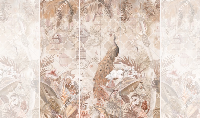 Панно Affresco Wallpaper Part 2 Peacock AB130-COL2 2x2,01 м