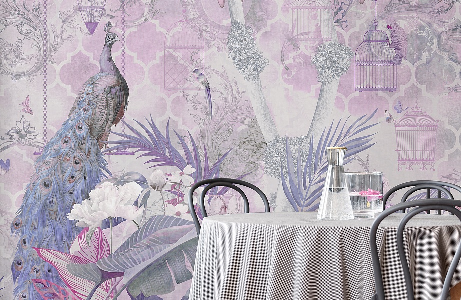 Панно Affresco Wallpaper Part 2 Peacock AB130-COL3 2x2,01 м фото в интерьере