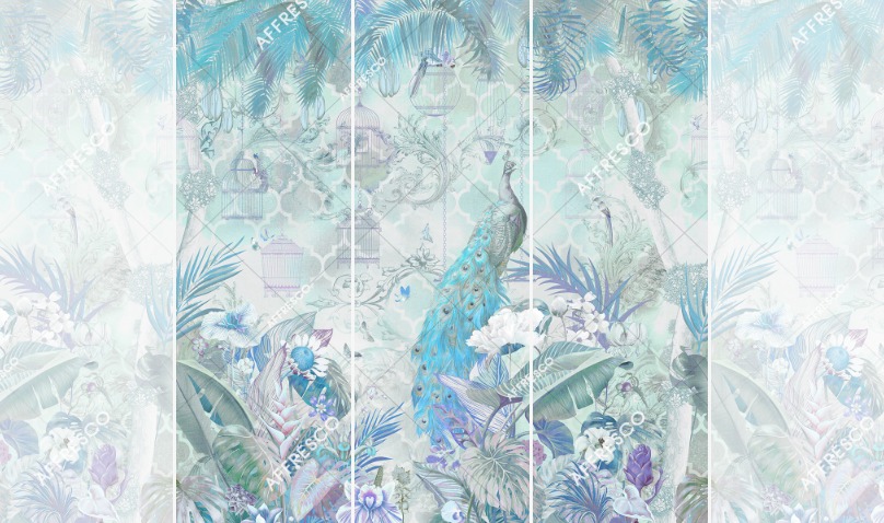 Панно Affresco Wallpaper Part 2 Peacock AB130-COL4 2x2,01 м