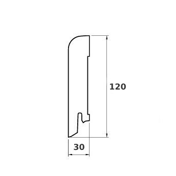 Плинтус деревянный Modern Decor Дуб Туман 2400×120×30