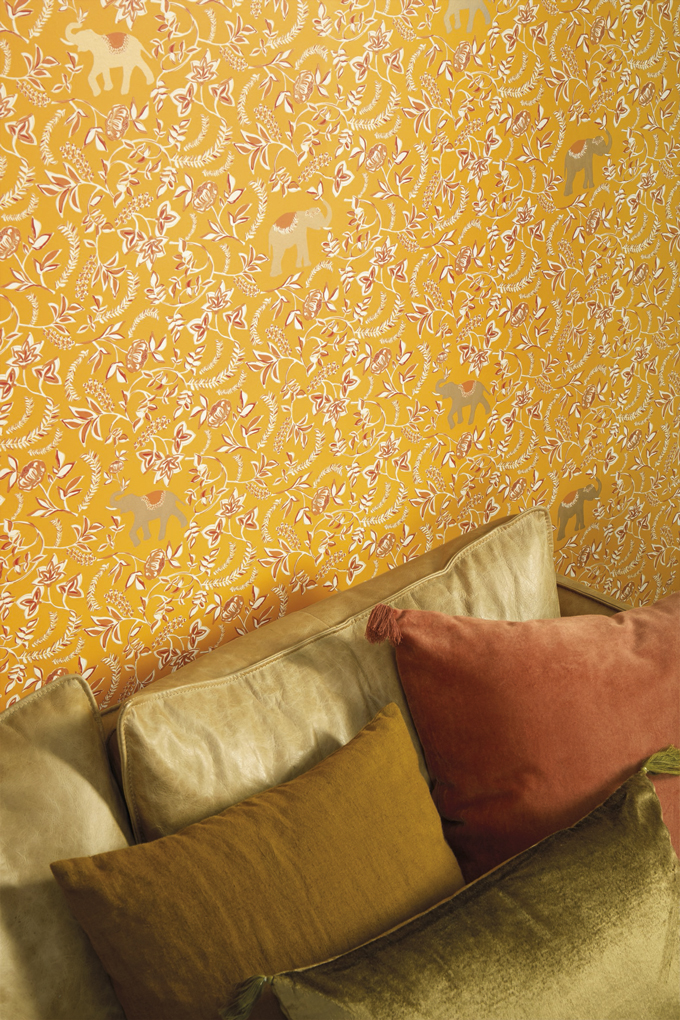 Обои Caselio Mystery Wisdom Jaune MYY 101592900 фото в интерьере