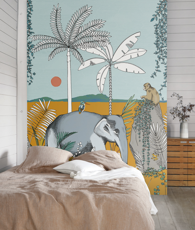 Панно Caselio Mystery Secret Trip Jaune MYY 101652107 2,8х2 м фото в интерьере