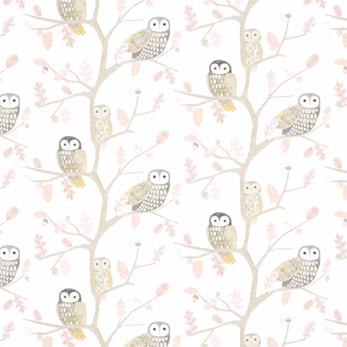 Обои Harlequin Book of Little Treasures Little Owls Powder 112628