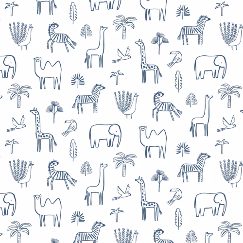 Обои Harlequin Book of Little Treasures Funky Jungle Navy 112630
