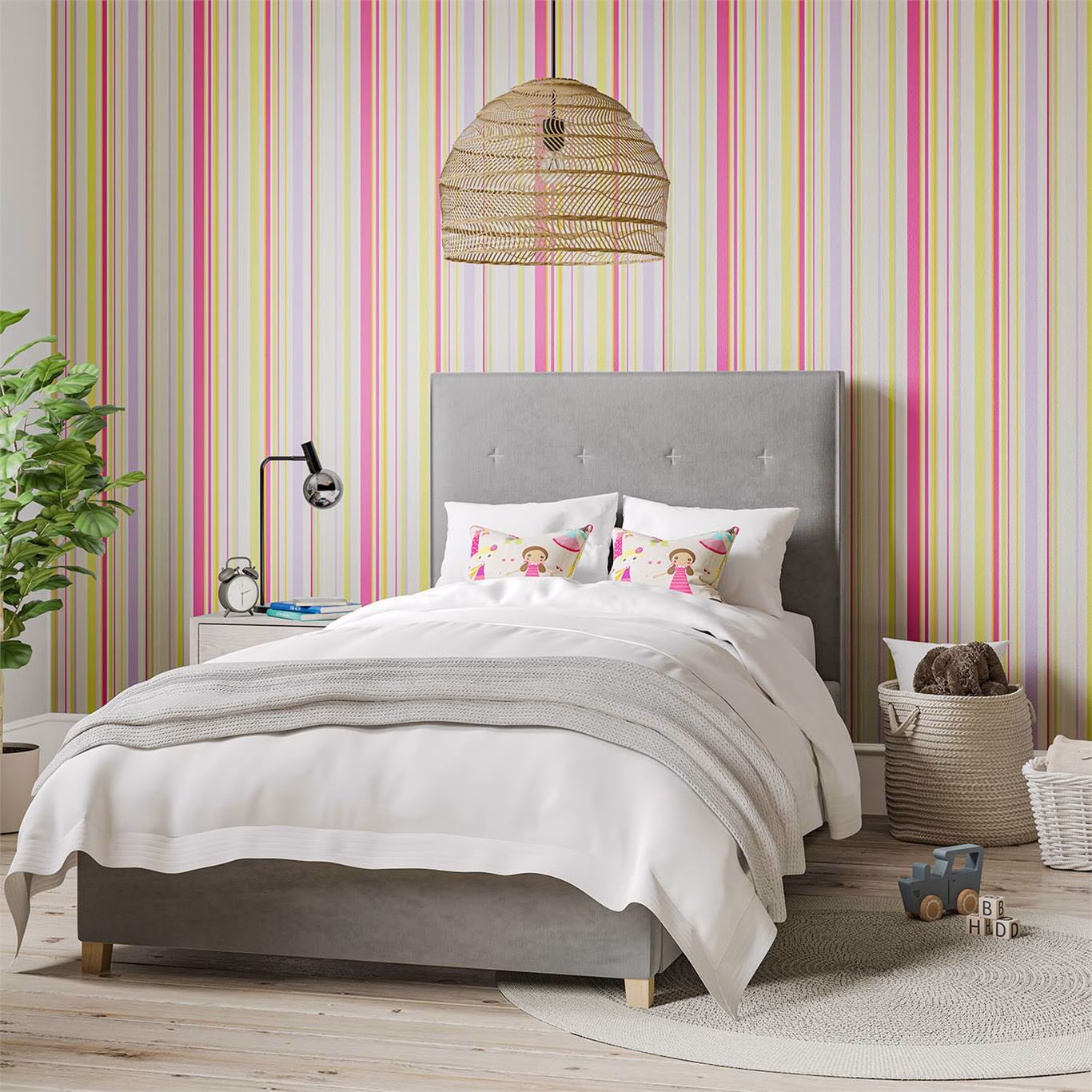 Обои Harlequin Book of Little Treasures Rush Fuchsia Apple Lilac and Neutrals 112658 фото в интерьере