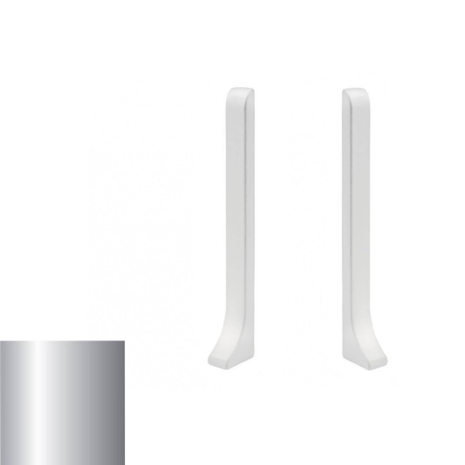 Заглушка для плинтуса Profilpas 90/10MP серебро 78683 2 шт/уп