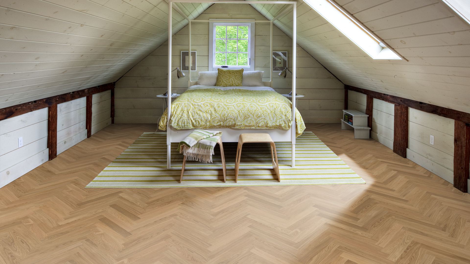 Инженерная доска Kahrs Студио Дуб AB матовый Oak AB natural matt lacquer HB 111PABEK09KE050 Calm венгерская елка 490×70×11 фото в интерьере