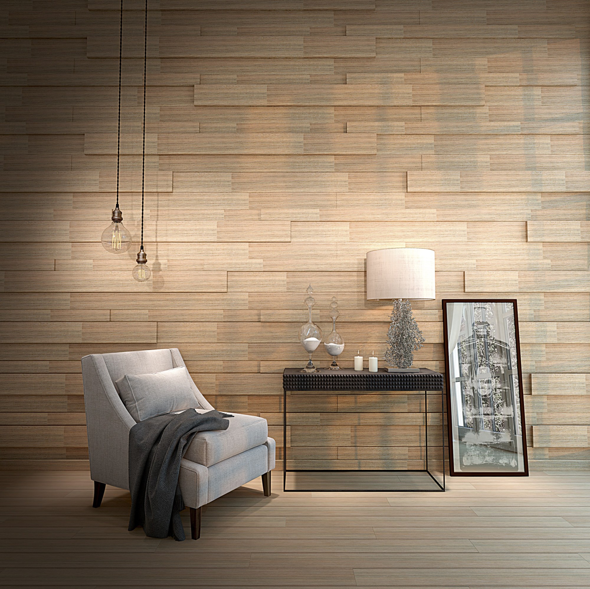 Стеновая 3D-панель Modern Decor шпонированная Дуб Затертый черный 900×85-125×10-16 Стеновая 3D-панель Modern Decor шпонированная Дуб Затертый черный 900×85-125×10-16