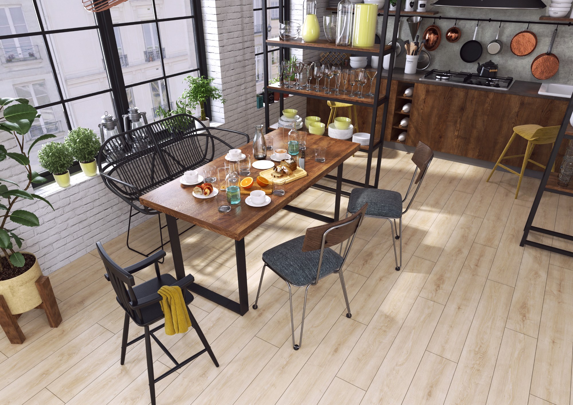 Ламинат Kronopol Aurum Symfonia Aqua Oak Largo D 4526 1380×191×12 фото в интерьере