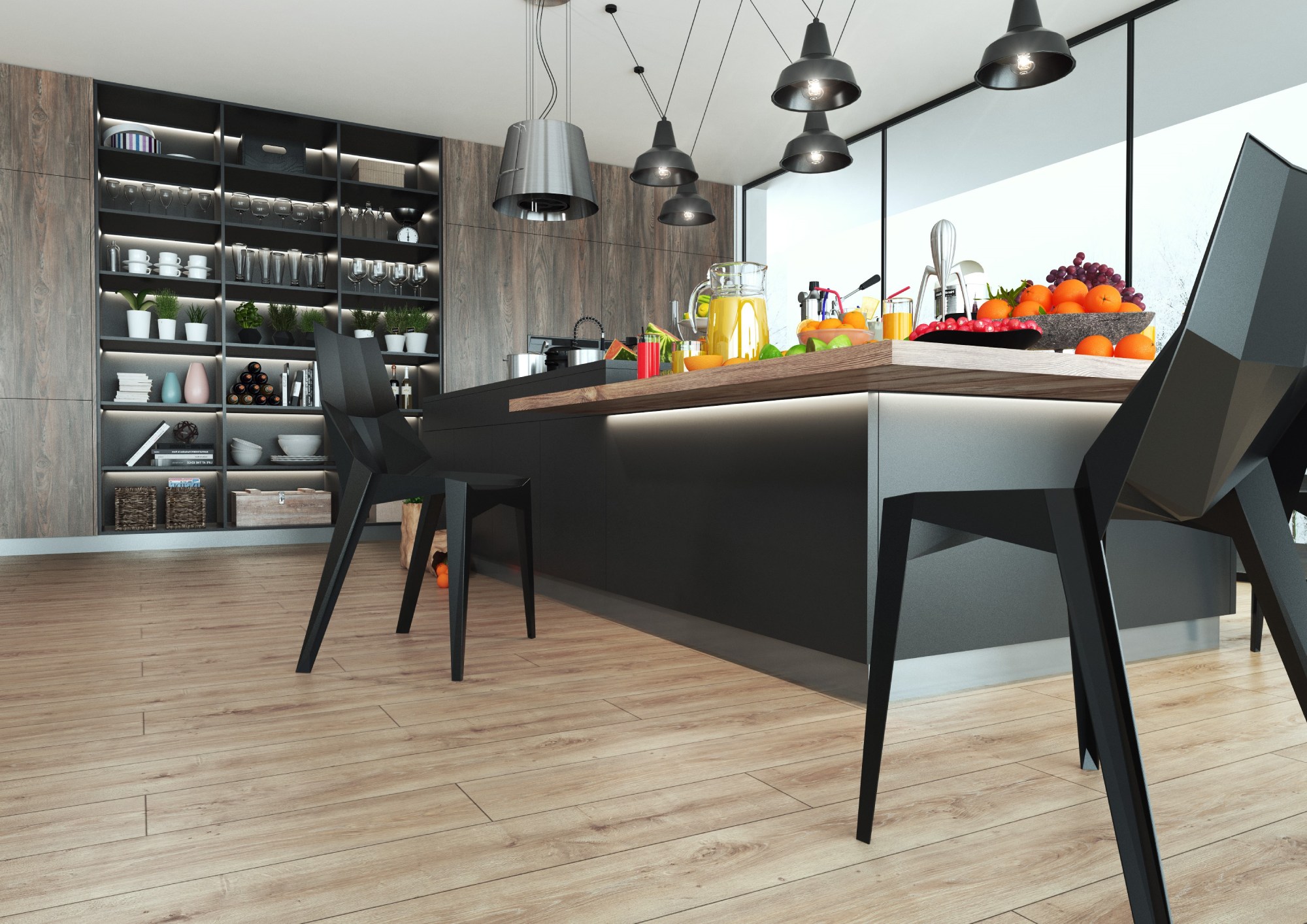 Ламинат Kronopol Aurum Symfonia Aqua Oak Solo D 4529 1380×191×12 фото в интерьере