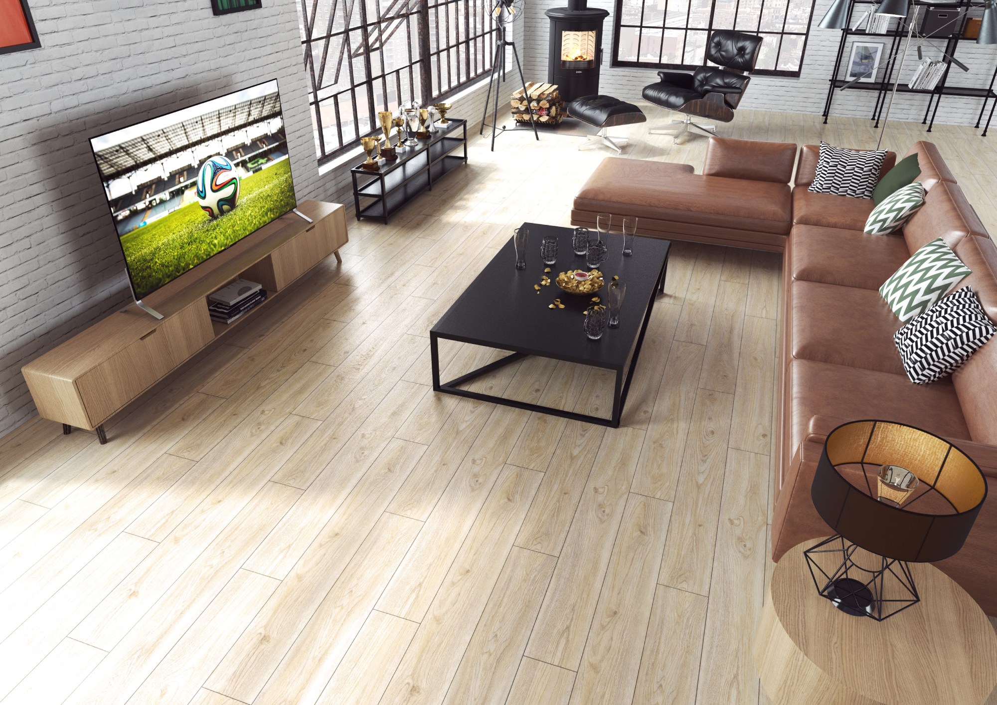 Ламинат Kronopol Aurum Symfonia Aqua Oak Presto D 4530 1380×191×12 фото в интерьере