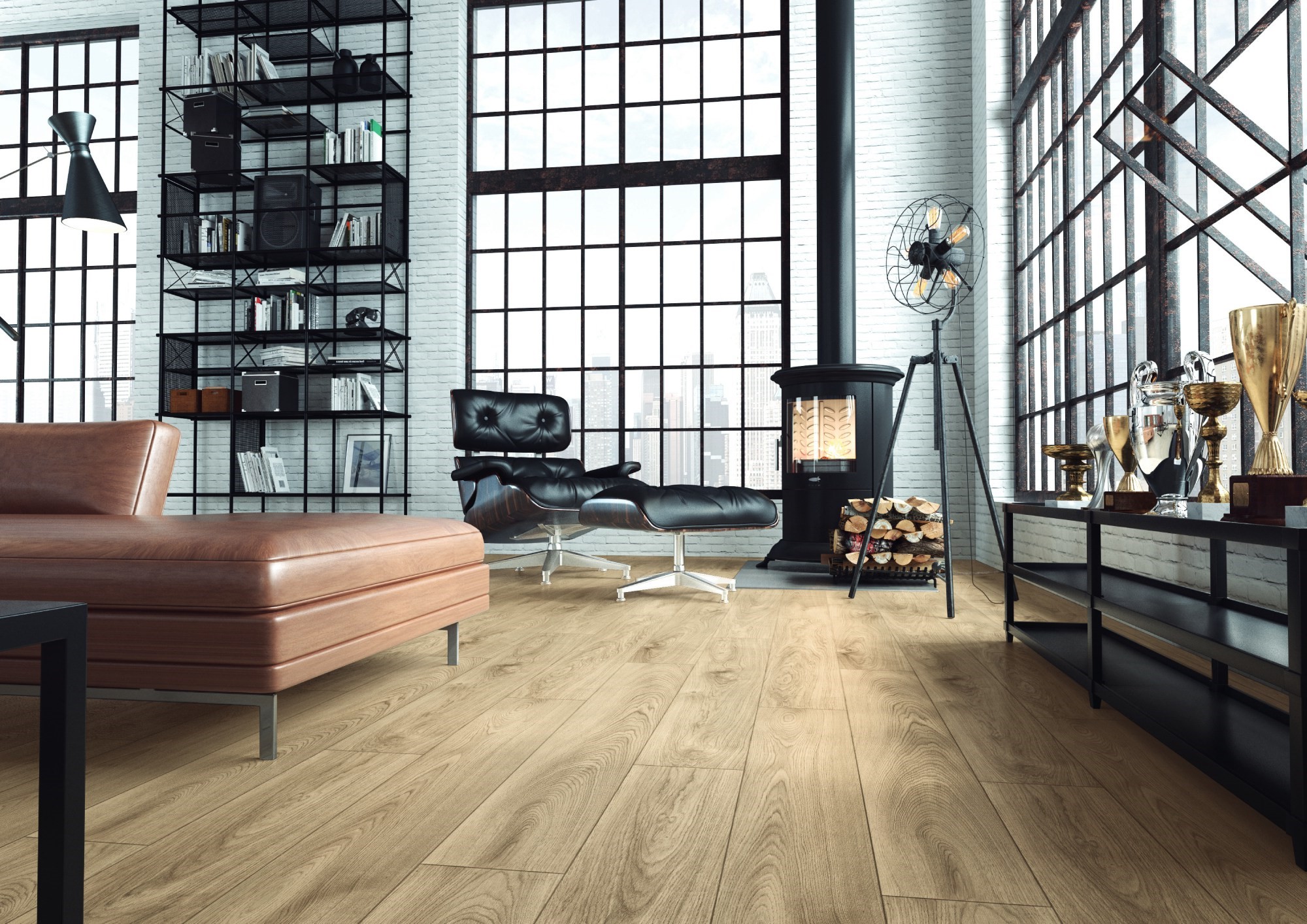 Ламинат Kronopol Aurum Volo Aqua Oak Eagle D4574 1380×191×8 фото в интерьере