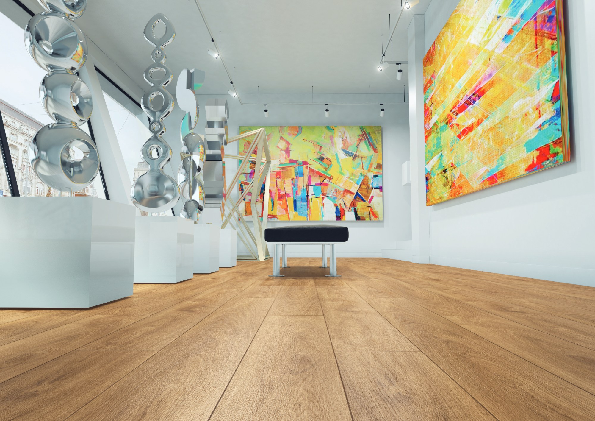 Ламинат Kronopol Aurum Volo Aqua Oak Lark D4576 1380×191×8 фото в интерьере