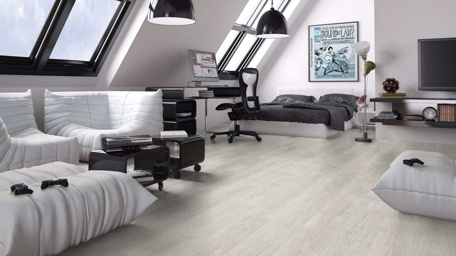 Ламинат Kronopol Platinium Milo Oak Cleopatra D 3750 1380×193×8 фото в интерьере