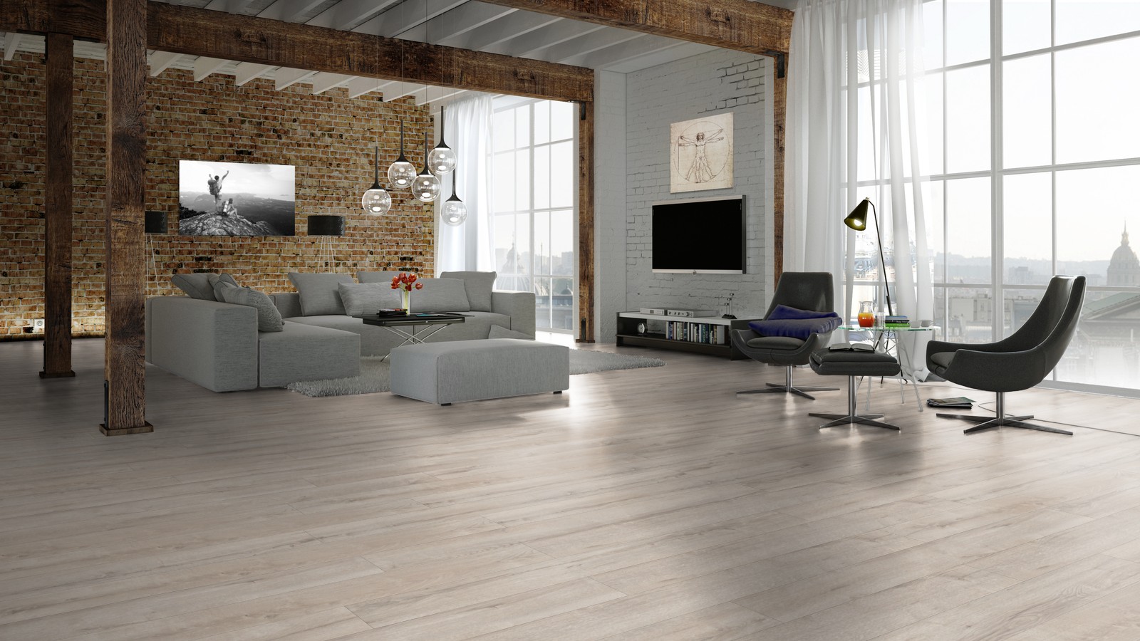 Ламинат Kronopol Platinium Marine Oak Atlantic D 3788 1380×159×10 фото в интерьере