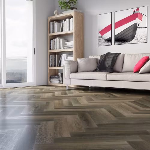 Кварцвиниловый SPC ламинат Fargo Parquet Дуб Кальвадос 33-62W921 венгерская елка 615×123×4