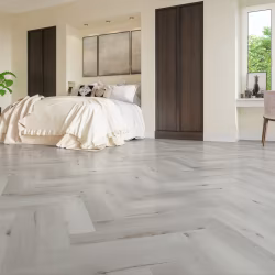Кварцвиниловый SPC ламинат Fargo Parquet Дуб Снежный 33-DL1601 венгерская елка 615×123×4