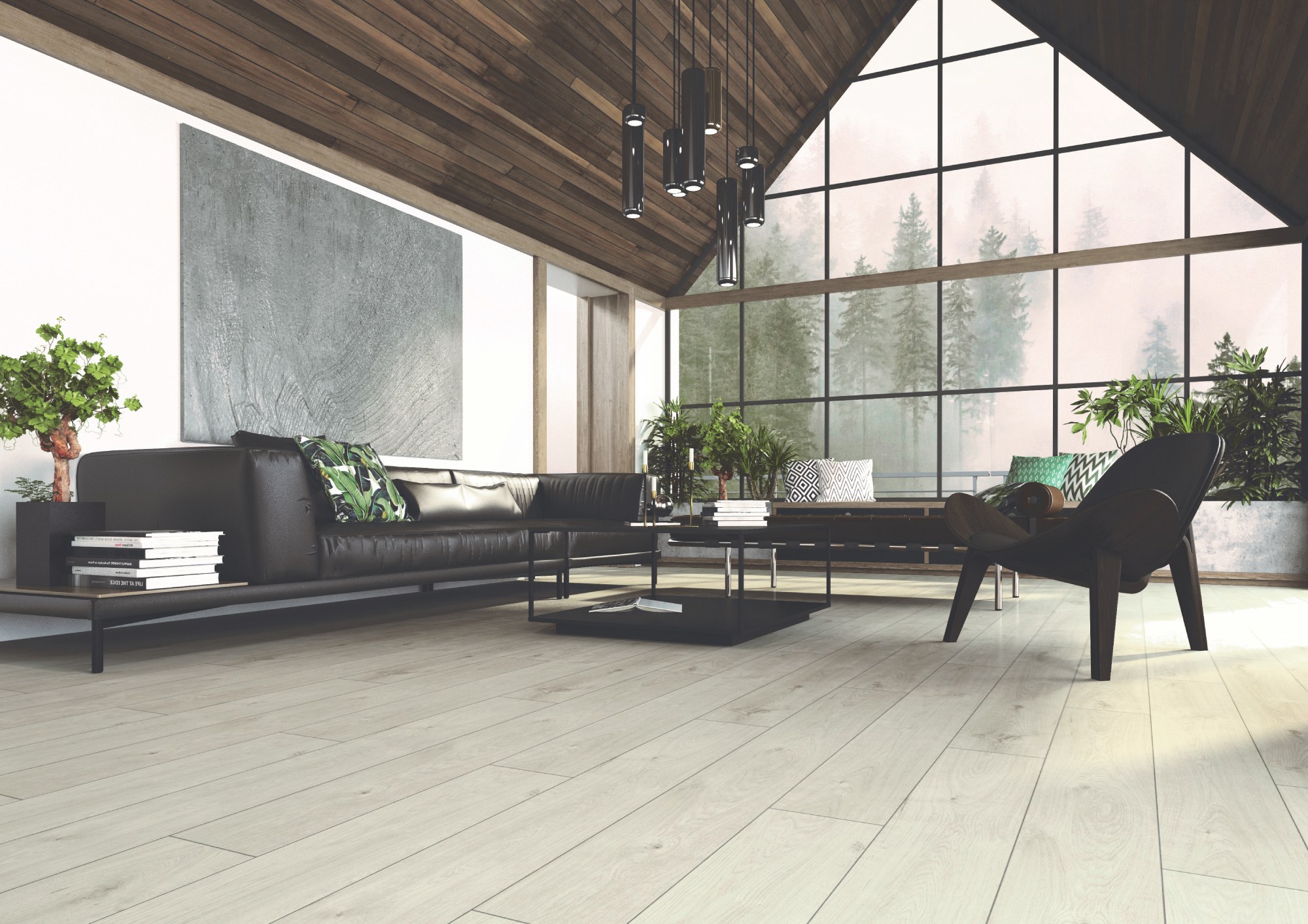 Ламинат Kronopol Aurum Fiori Aqua Oak Orchidea D 4586 1380×242×10 фото в интерьере