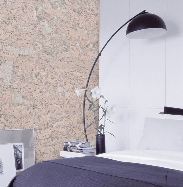 Пробковая стеновая панель Wicanders Dekwall Ambiance Stone Art Pearl TA23001N 600×300×3 фото в интерьере