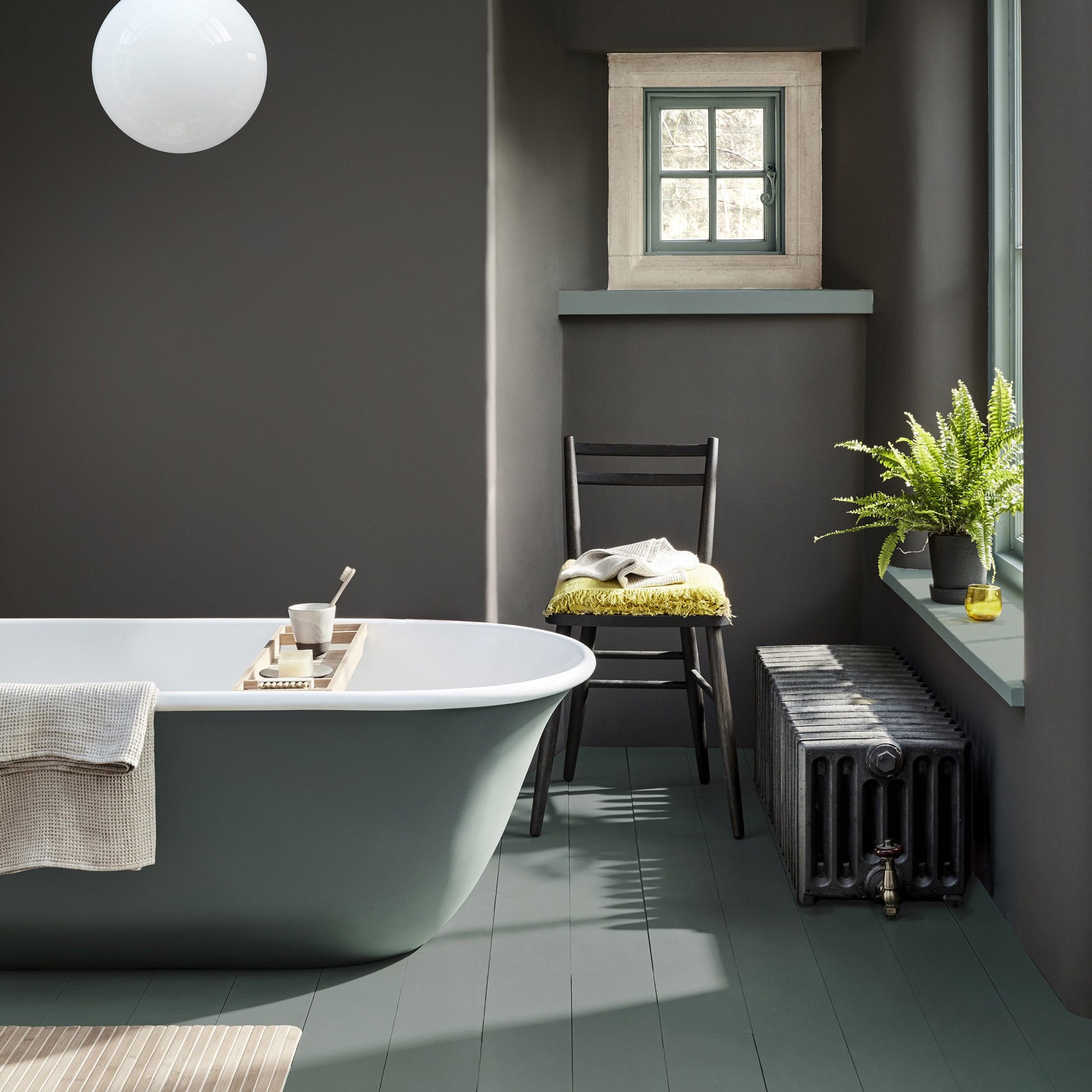 Краска Little Greene цвет Vulcan 324 Intelligent Gloss 1 л фото в интерьере