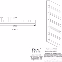 Стеновая панель под покраску Orac Decor Bar W111 2000×250×20
