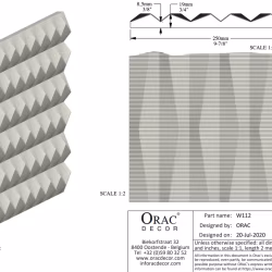 Стеновая панель под покраску Orac Decor Ridge W112 2000×250×20