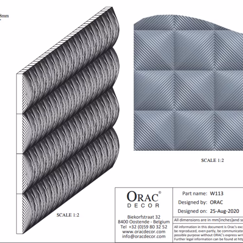 Стеновая панель под покраску Orac Decor Cobble W113 2000×250×22
