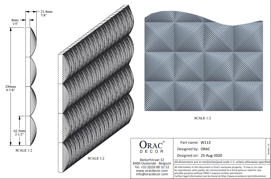 Стеновая панель под покраску Orac Decor Cobble W113 2000×250×22