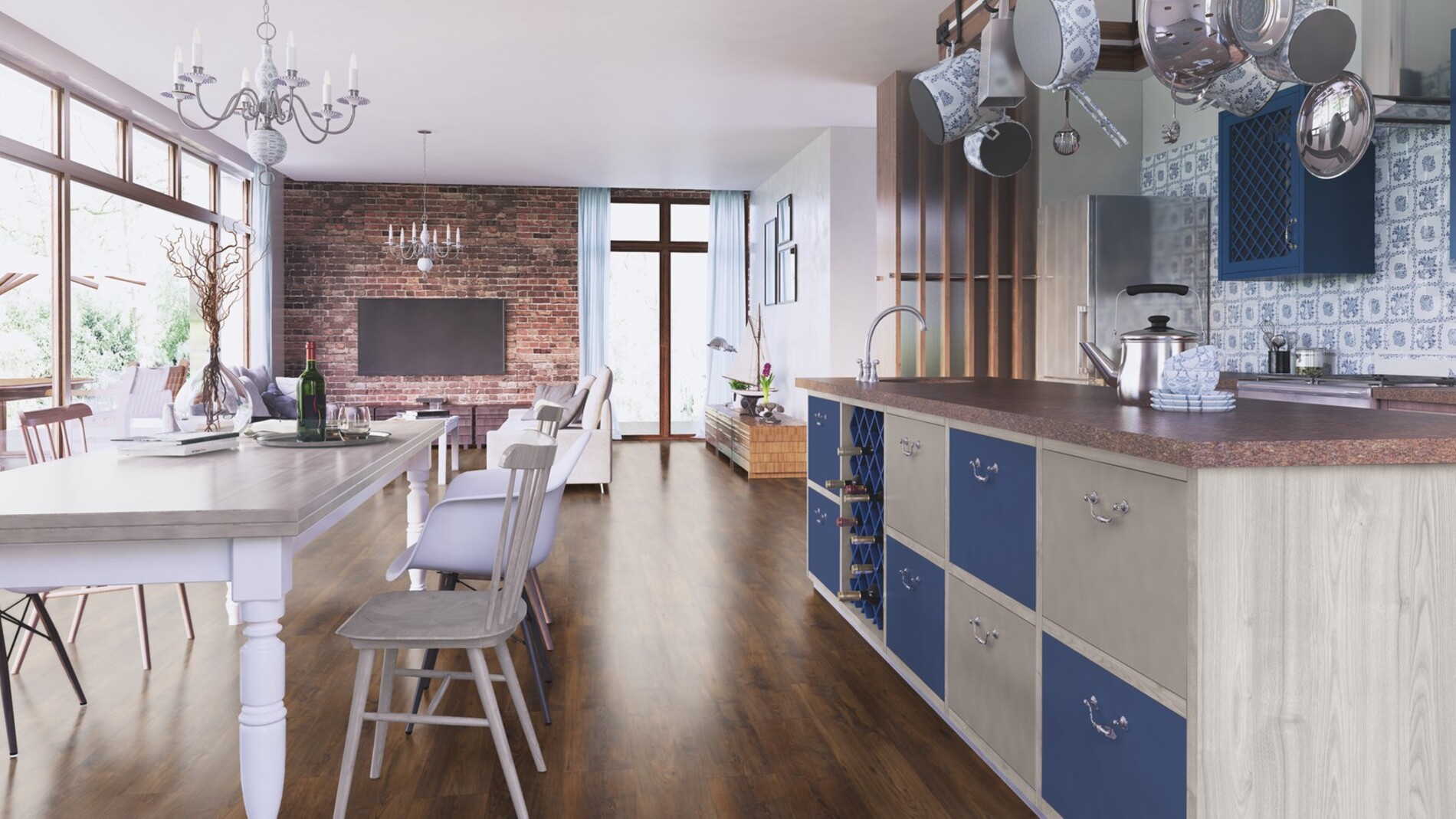 Ламинат Kronopol Aurum Vision Oak Leonardo D 3347 1380×193×8 фото в интерьере