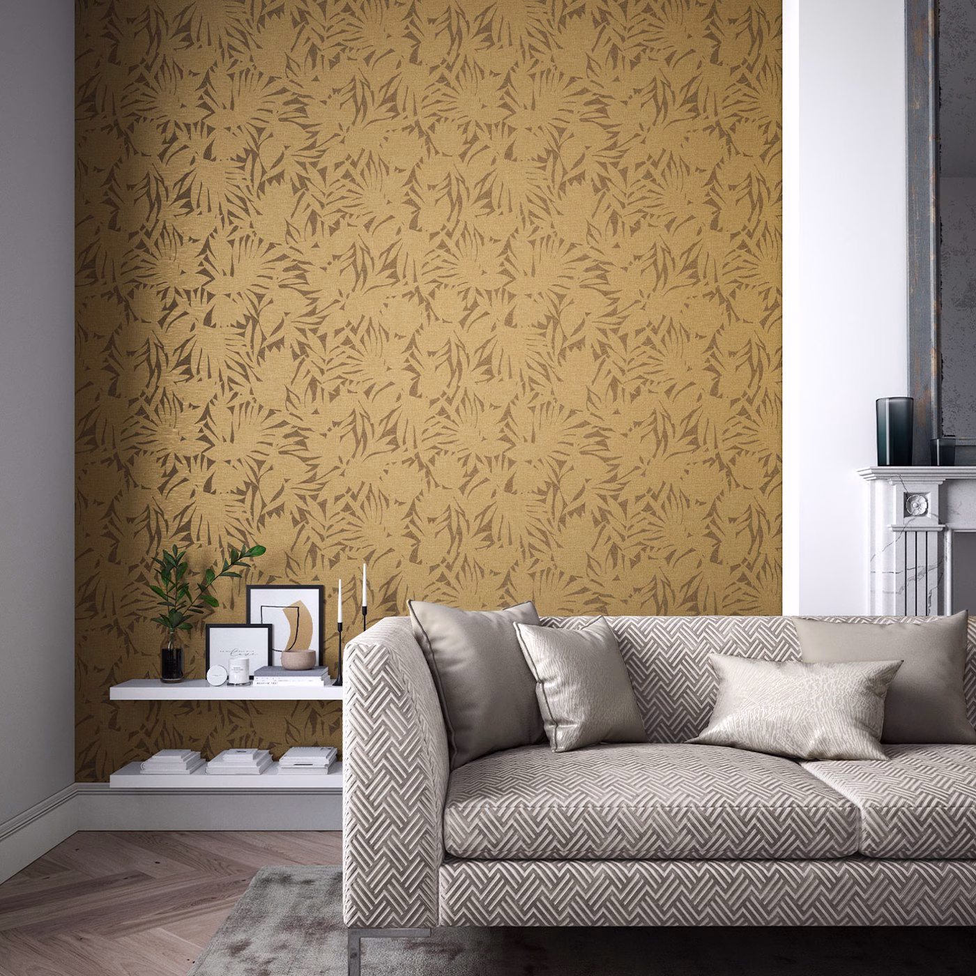 Обои Harlequin Momentum 7 Luminance Bronze 112734 фото в интерьере