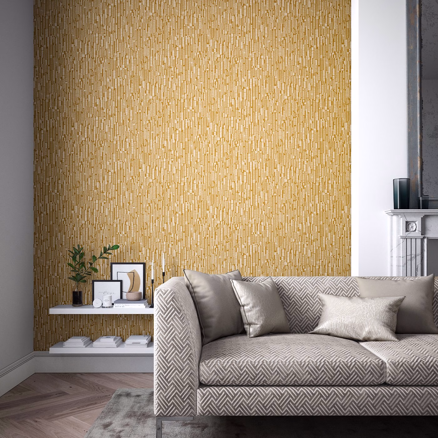 Обои Harlequin Momentum 7 Series Saffron 112749 фото в интерьере