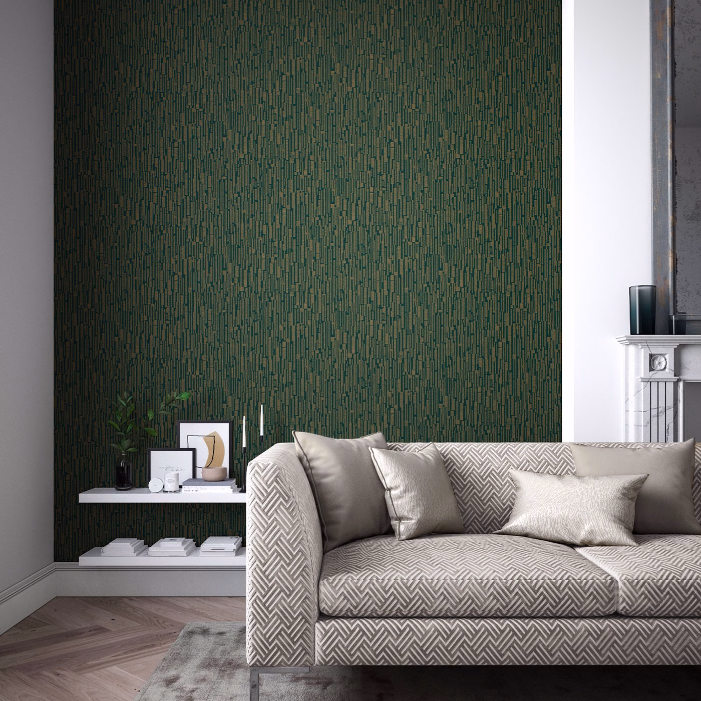 Обои Harlequin Momentum 7 Series Forest/Copper 112751 фото в интерьере