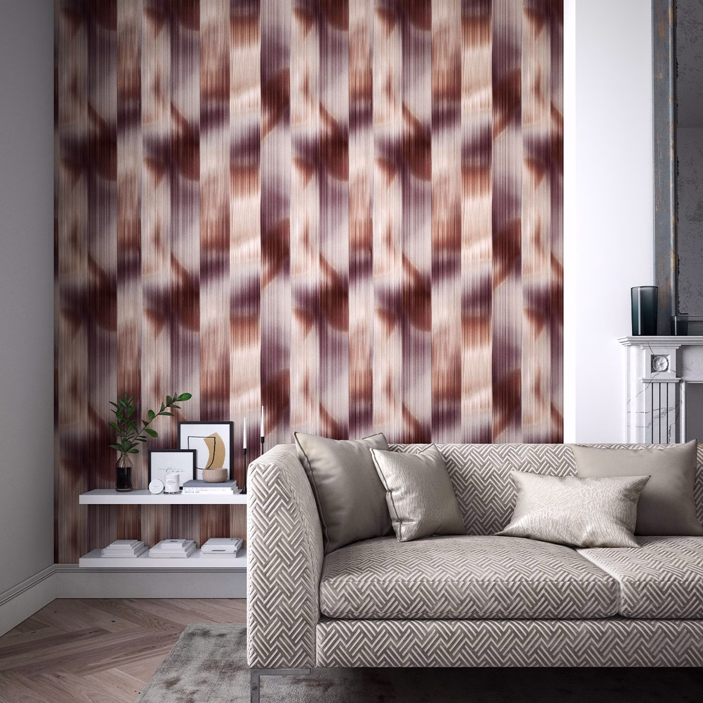 Обои Harlequin Momentum 7 Oscillation Rosewood/Fig 112753 фото в интерьере