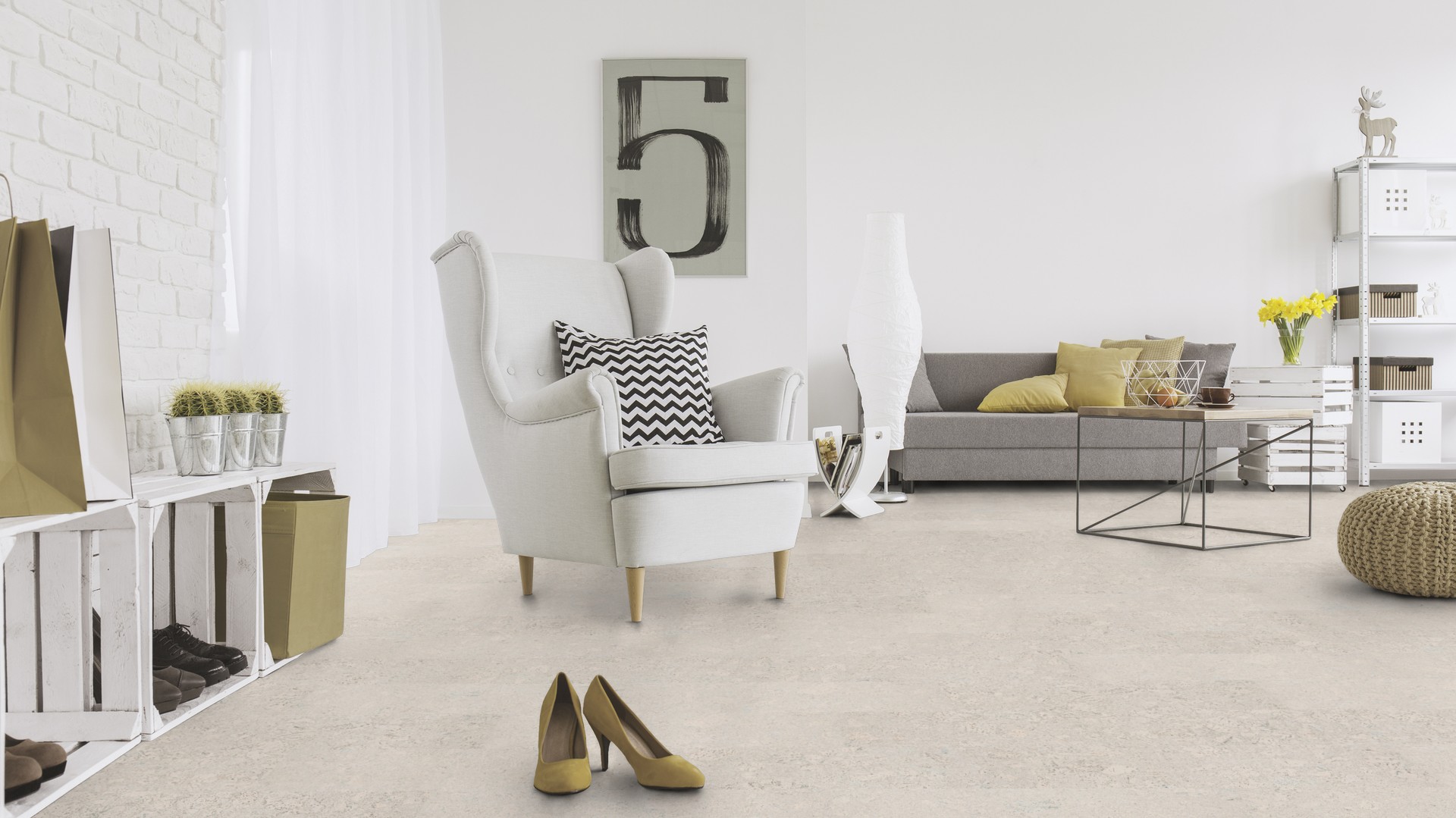 Пробковый пол клеевой Wicanders Cork Pure Personality Moonlight AJ4H003 600×300×6 фото в интерьере Пробковый пол клеевой Wicanders Cork Pure Personality Moonlight AJ4H003 600×300×6 фото в интерьере