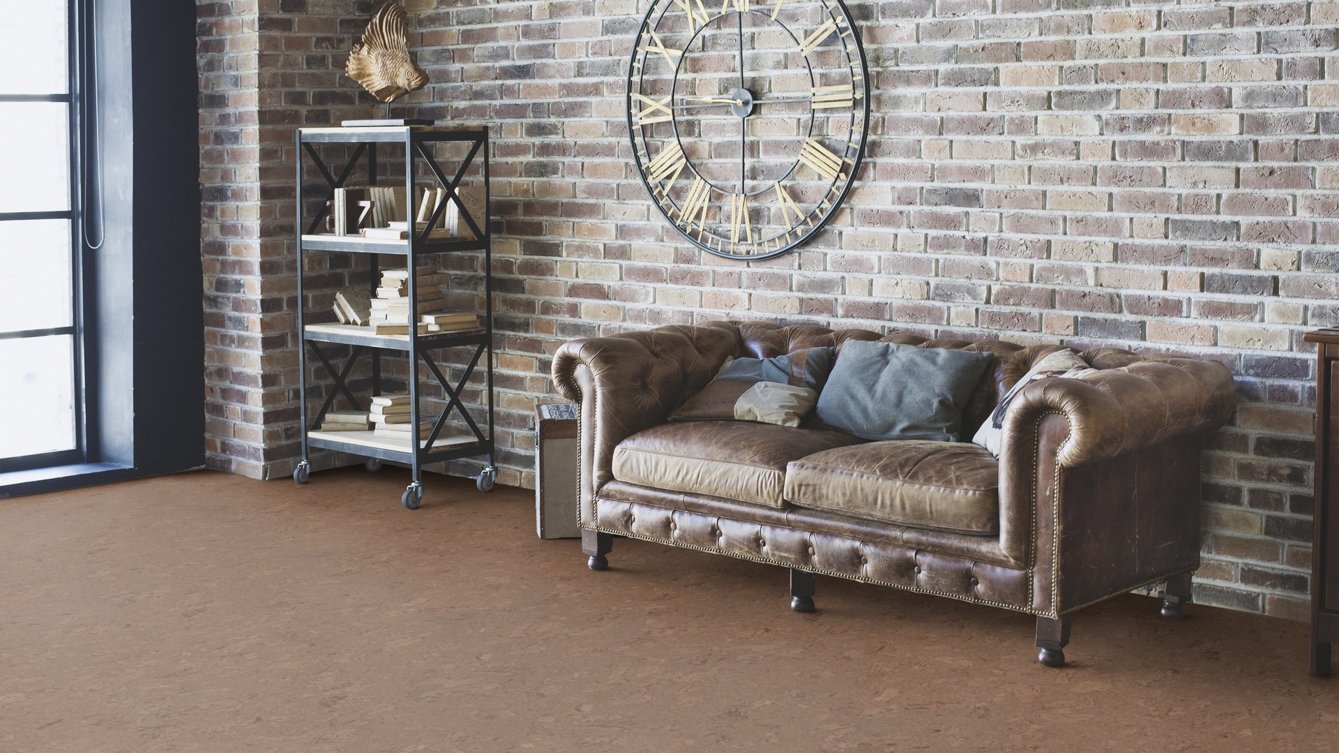 Пробковый пол клеевой Wicanders Cork Pure Personality Tea AJ5T004 600×300×6 фото в интерьере