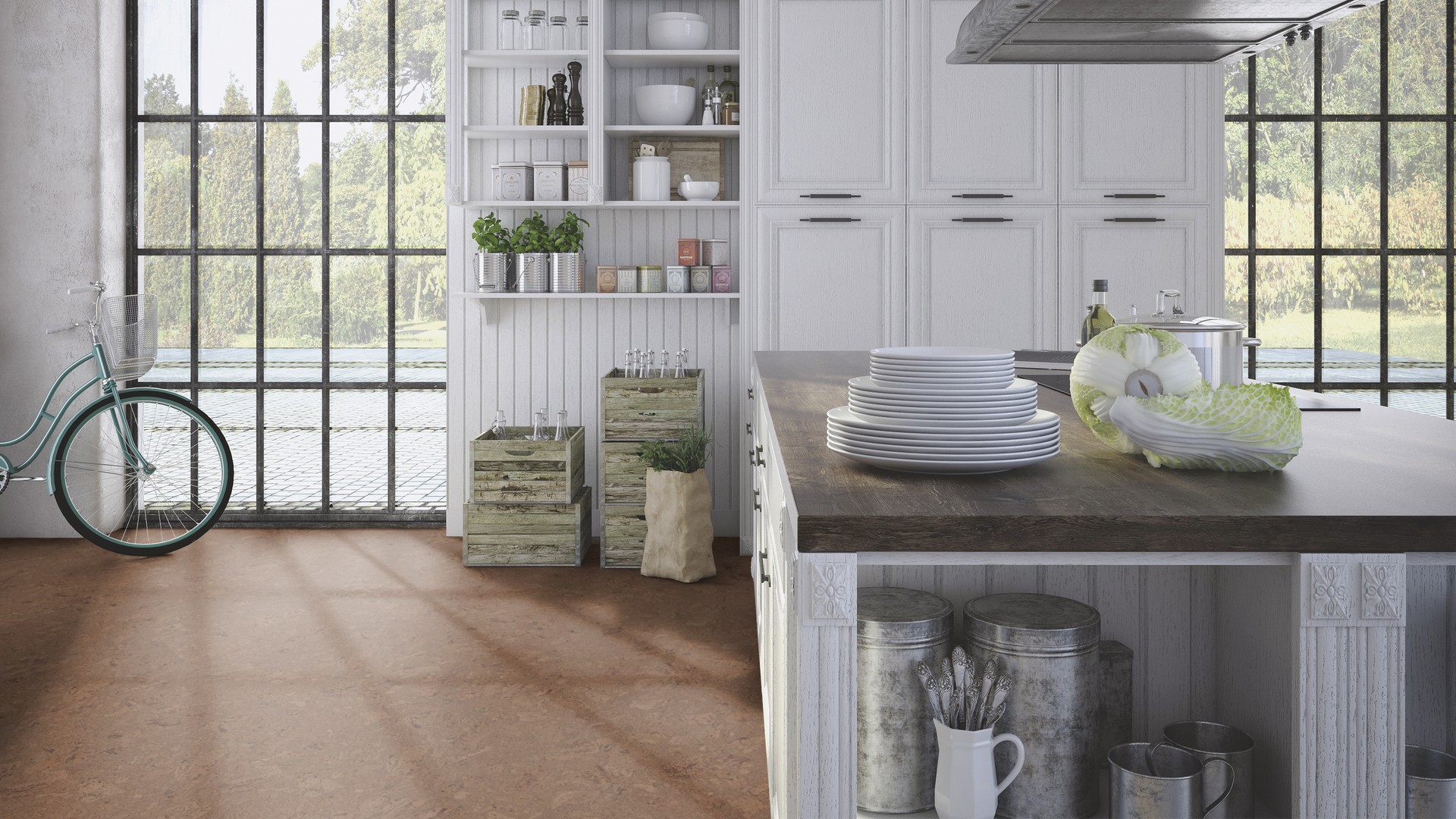 Пробковый пол клеевой Wicanders Cork Pure Personality Tea AJ5T004 600×300×6 фото в интерьере Пробковый пол клеевой Wicanders Cork Pure Personality Tea AJ5T004 600×300×6 фото в интерьере